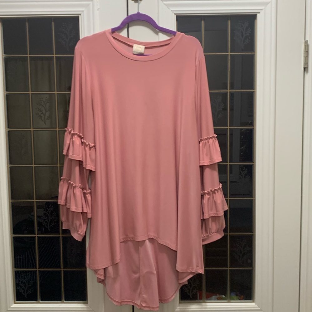 Zadie B’s Mauve Amelia high low blouse.